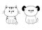 Linear dog cat face head silhouette icon. Contour line. Cute cartoon sitting pooch kitty character. Kawaii animal. Funny baby pupp