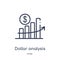 Linear dollar analysis bars icon from Business and analytics outline collection. Thin line dollar analysis bars vector isolated on