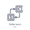 Linear dollar euro money exchange icon from Business outline collection. Thin line dollar euro money exchange icon isolated on