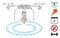 Linear Drone Landing Icon Vector Mosaic