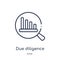 Linear due diligence icon from Human resources outline collection. Thin line due diligence icon isolated on white background. due