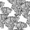 Linear elegant branches of tree or coral seamless pattern.