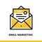 Linear email marketing icon for startup business. Pictogram in outline style. Vector flat line icon suitable for mobile apps, webs