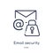Linear email security icon from Internet security and networking outline collection. Thin line email security icon isolated on