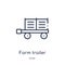 Linear farm trailer icon from Agriculture farming and gardening outline collection. Thin line farm trailer vector isolated on