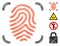 Linear Fingerprint Scan Vector Mesh