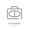 Linear first aid kit icon from American football outline collection. Thin line first aid kit vector isolated on white background.