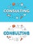 Linear Flat CONSULTING chat bubble vector Business