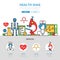 Linear flat Health diag infographics Medica