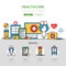 Linear flat Healthcare infographics template vecto