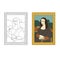 Linear flat illustration of portrait The Mona Lisa by Leonardo da Vinci.