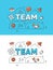 Linear Flat TEAM human silhouettes icons image