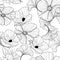 Linear floral background, flowers pattern.