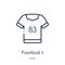 Linear football t shirt with number 83 icon from American football outline collection. Thin line football t shirt with number 83