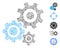 Linear Gear Mechanism Icon Vector Mosaic