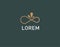 Linear golden logo icon infinity sign and plant leaves for your company