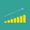 Linear growth graph with increasing stack of coins