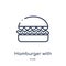 Linear hamburger with bacoon icon from Food outline collection. Thin line hamburger with bacoon icon isolated on white background