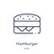 Linear hamburger icon from American football outline collection. Thin line hamburger vector isolated on white background.