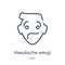 Linear headache emoji icon from Emoji outline collection. Thin line headache emoji vector isolated on white background. headache