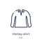 Linear henley shirt icon from Clothes outline collection. Thin line henley shirt vector isolated on white background. henley shirt