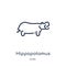 Linear hippopotamus icon from Animals outline collection. Thin line hippopotamus icon isolated on white background. hippopotamus