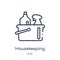 Linear housekeeping icon from Cleaning outline collection. Thin line housekeeping vector isolated on white background.