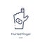 Linear hurted finger with bandage icon from Medical outline collection. Thin line hurted finger with bandage icon isolated on