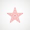 Linear icon of communism. Red multilayer star. Soviet emblem. Minimalist coat of arms of the USSR. Vector