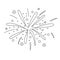 Linear icon festive salute fireworks for birthday and new year. Holiday icon. Trendy flat design