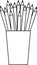 linear icon pencils in a glass, school and office supplies, back to school, sketch and doodle