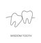 Linear icon wisdom tooth. Vector illustration for dental clinic