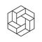 Linear impossible hexagon symbol. Penrose geometric shape. Infinity, endless concept.