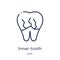 Linear inner tooth icon from Dentist outline collection. Thin line inner tooth icon isolated on white background. inner tooth