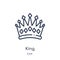 Linear king icon from Luxury outline collection. Thin line king icon isolated on white background. king trendy illustration