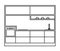 Linear kitchen interior plan. Draft of kitchen furniture. Vector isolated.