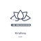 Linear krishna janmashtami icon from India outline collection. Thin line krishna janmashtami icon isolated on white background.