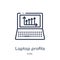 Linear laptop profits graphics icon from Business and analytics outline collection. Thin line laptop profits graphics vector