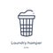 Linear laundry hamper icon from Furniture and household outline collection. Thin line laundry hamper icon isolated on white