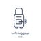 Linear left-luggage icon from Hotel and restaurant outline collection. Thin line left-luggage icon isolated on white background.