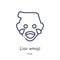 Linear liar emoji icon from Emoji outline collection. Thin line liar emoji vector isolated on white background. liar emoji trendy
