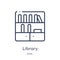 Linear library icon from Education outline collection. Thin line library vector isolated on white background. library trendy