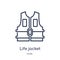 Linear life jacket icon from General outline collection. Thin line life jacket icon isolated on white background. life jacket