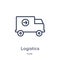 Linear logistics icon from Delivery and logistic outline collection. Thin line logistics vector isolated on white background.