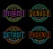 Linear logos for Miami, Denver, Detroit, Phoenix