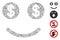 Linear Lucky Money Smiley Icon Vector Mosaic