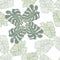 Linear monstera outline seamless pattern isolated. Tropical leaves backdrop