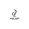 Linear music logo icon with outline style logo