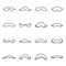 Linear mustache icons isolated on a white background