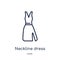 Linear neckline dress icon from Fashion outline collection. Thin line neckline dress icon isolated on white background. neckline